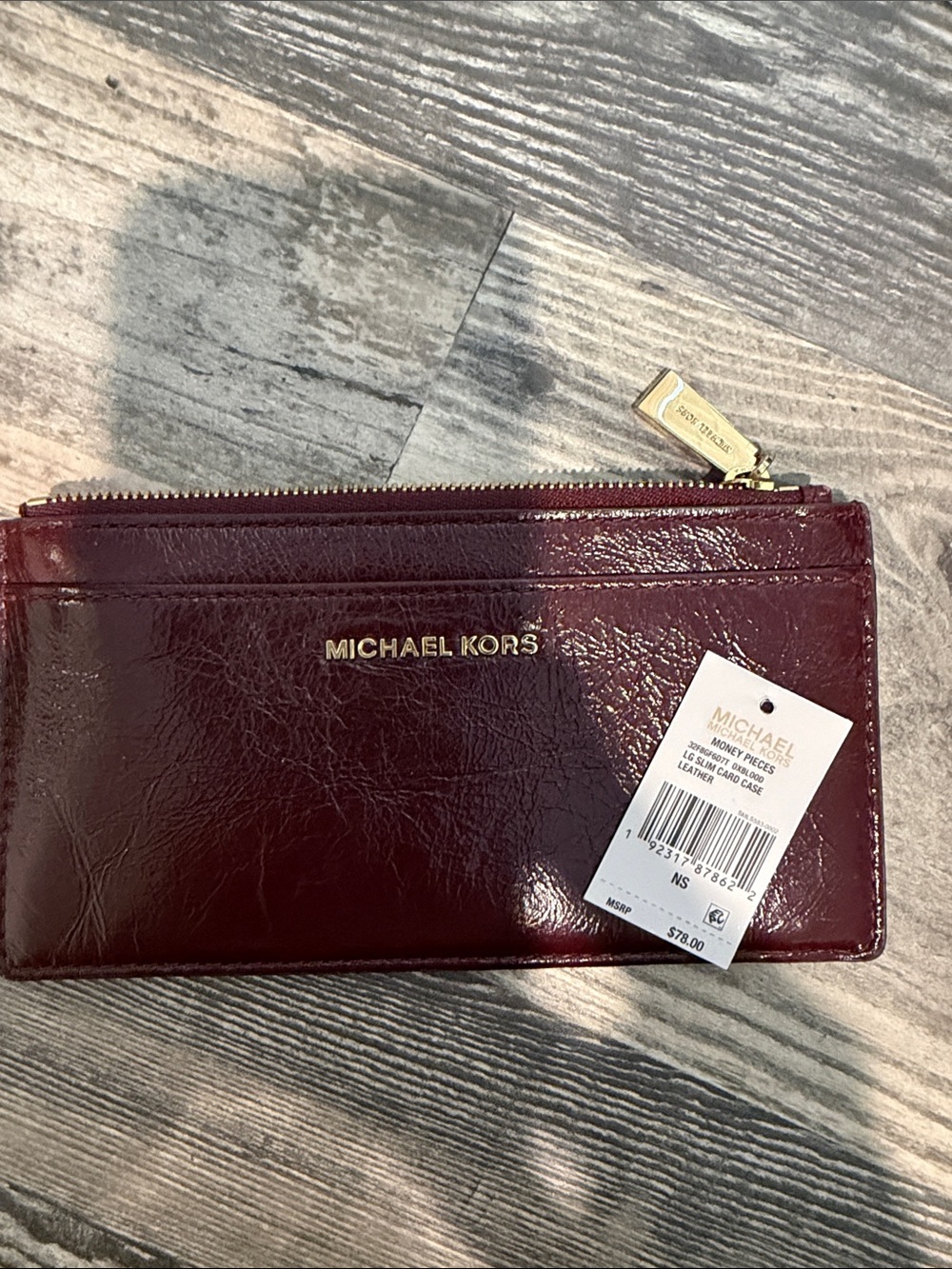 Michael Kors Burgundy Large slim car case